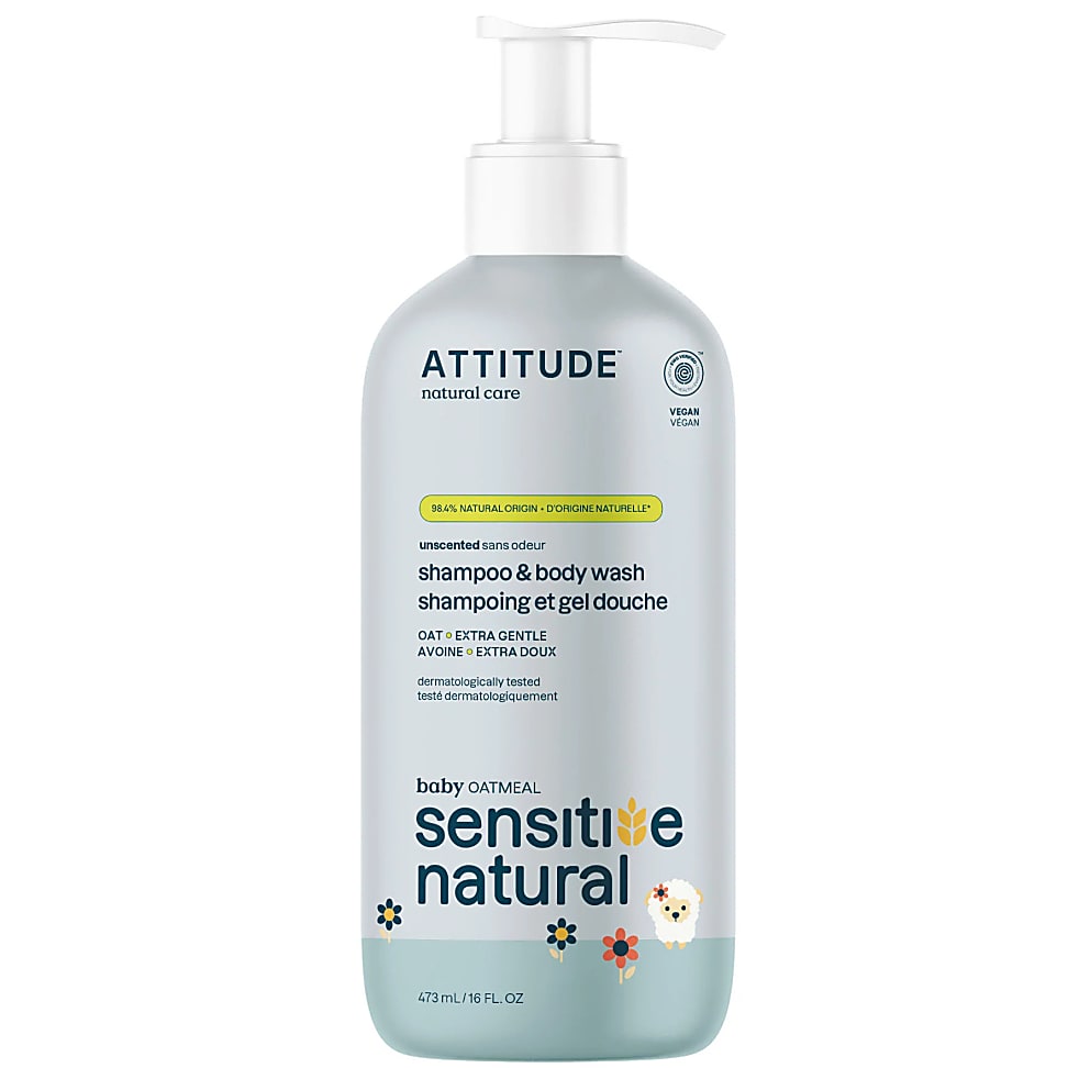Image of Attitude Oatmeal sensitive natural baby care - 2in1 Shampoo & Douch...