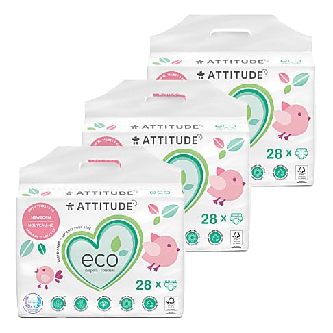 Attitude Baby Care Luiers Newborn Voordeelset (3x28)