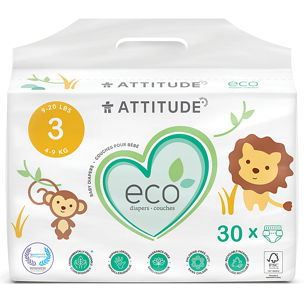 Image of Attitude Baby Care Luiers Midi - maat 3 30 st