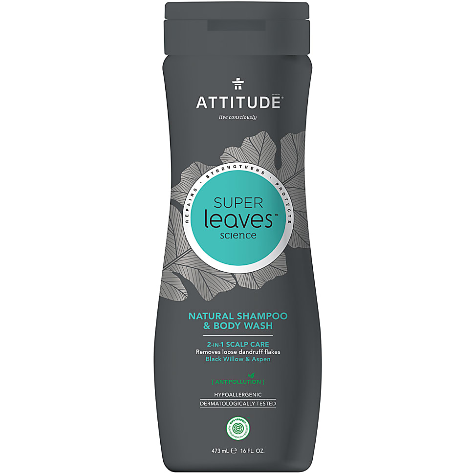 Image of Attitude Super Leaves Shampoo & Douchegel voor Mannen - 2 in 1 Scal...