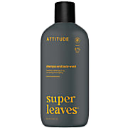 Attitude Super Leaves 2 in 1 Shampoo & Douchegel voor Mannen Ginseng & Druivenpitolie
