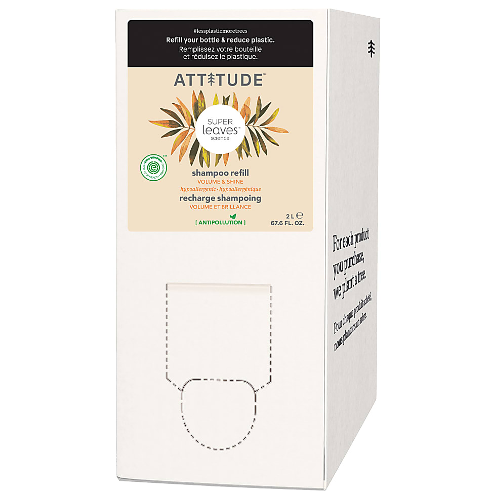 Attitude Super Leaves bulk2 go Shampoo, volume & glans 2 Ltr
