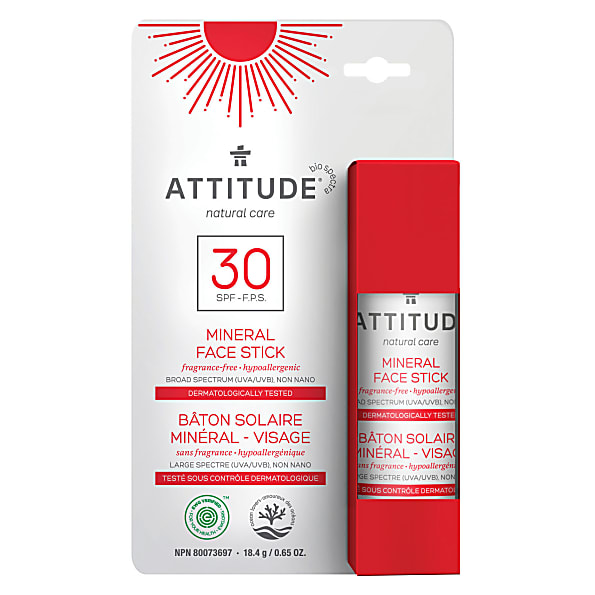 Attitude Zonnebrand Stick Gezicht Zonder Parfum SPF 30