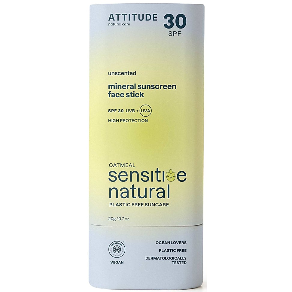 Image of Attitude Sunly Gezichtszonnebrandstick SPF30 Gevoelige Huid Parfumvrij