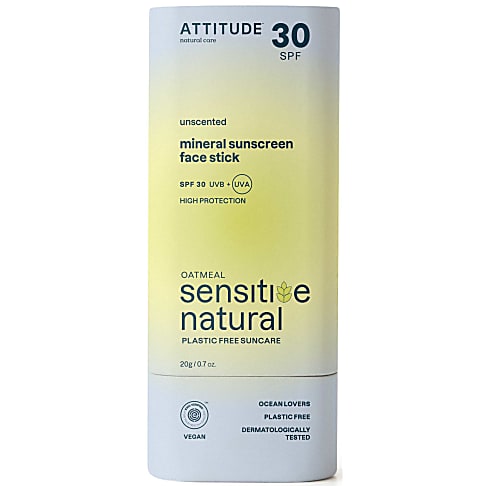 Attitude Sunly Gezichtszonnebrandstick SPF30 Gevoelige Huid Parfumvrij