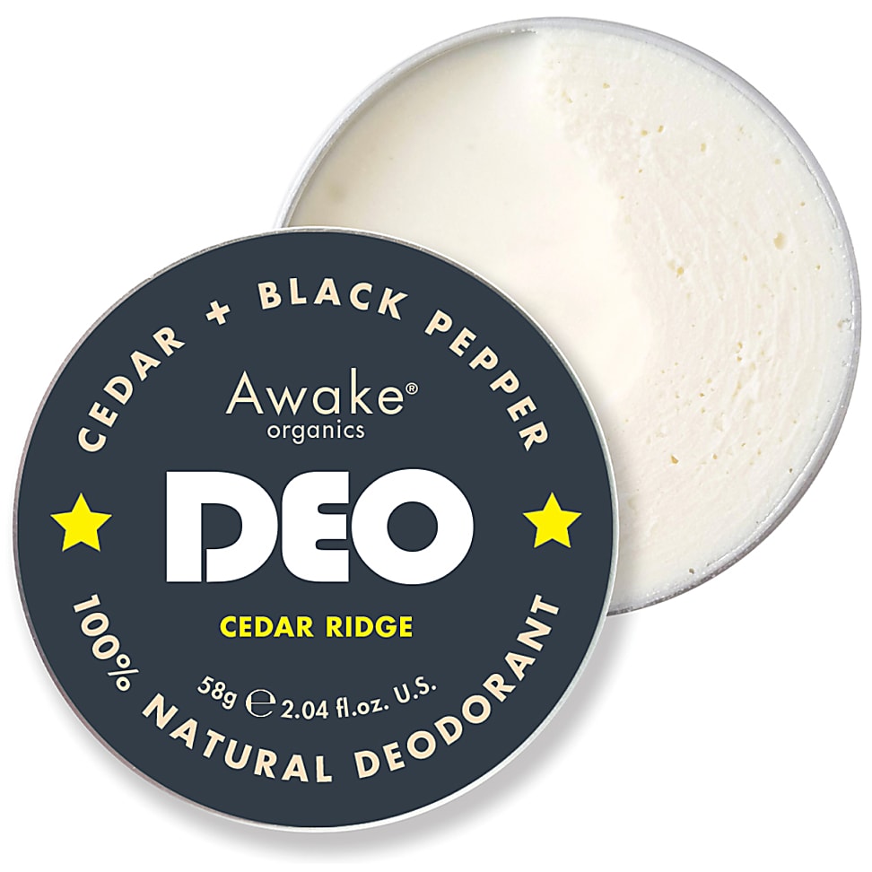 Image of Awake Organics Cedar Ridge Natural Deodorant MEN Cederhout +& Zwart...