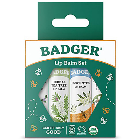 Badger Balm Classic Lipcare Kit Green (x 4 lip balms)