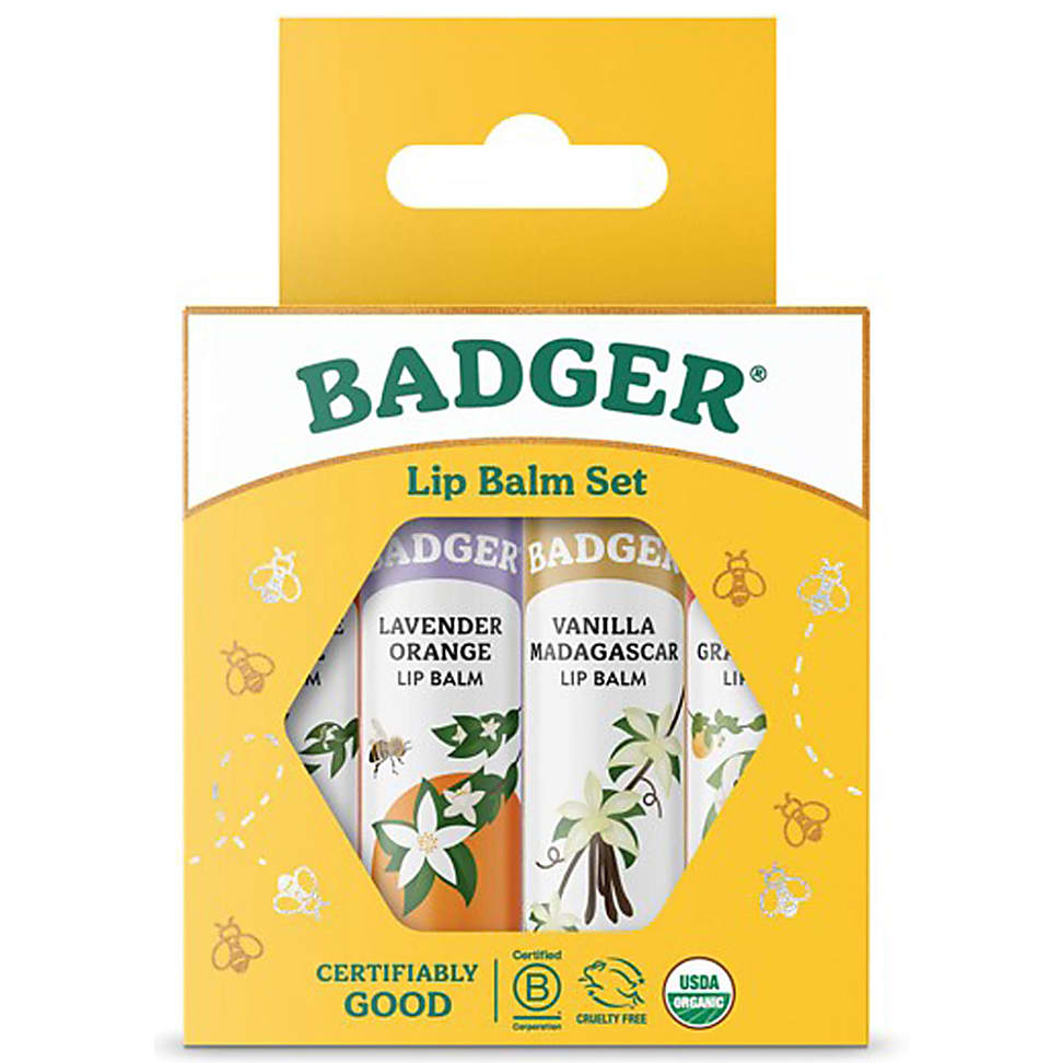 Image of Badger Balm Classic Lipcare Kit Gold x 4 lip balms
