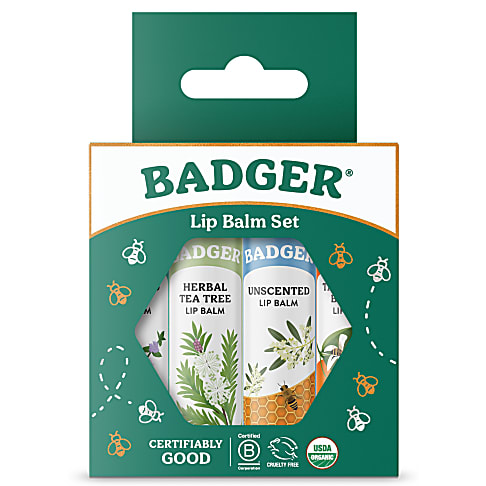 Badger Balm Classic Lipcare Kit Green (x 4 lip balms)