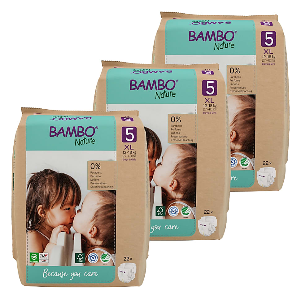 Image of Bambo Nature Luier Maat 5 Voordeelverpakking 66 luiers