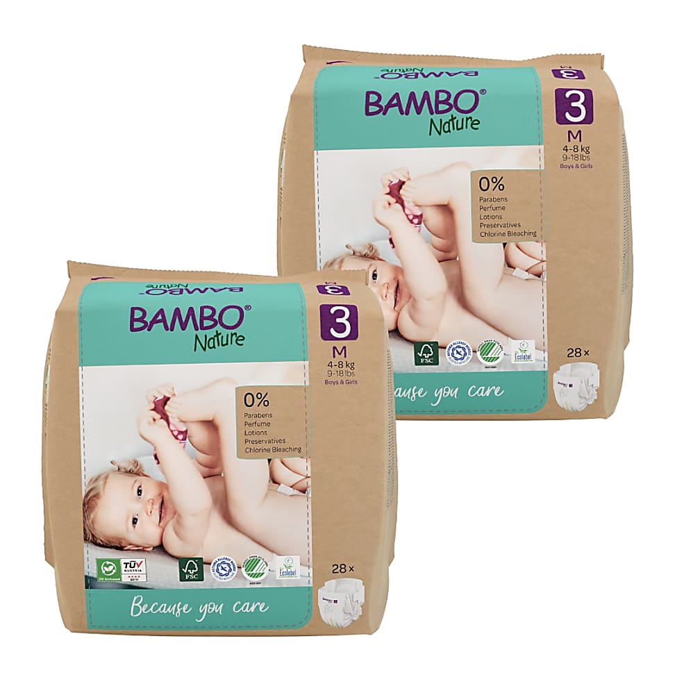 Image of Bambo Nature Luier Maat 3 Voordeelverpakking 56 luiers