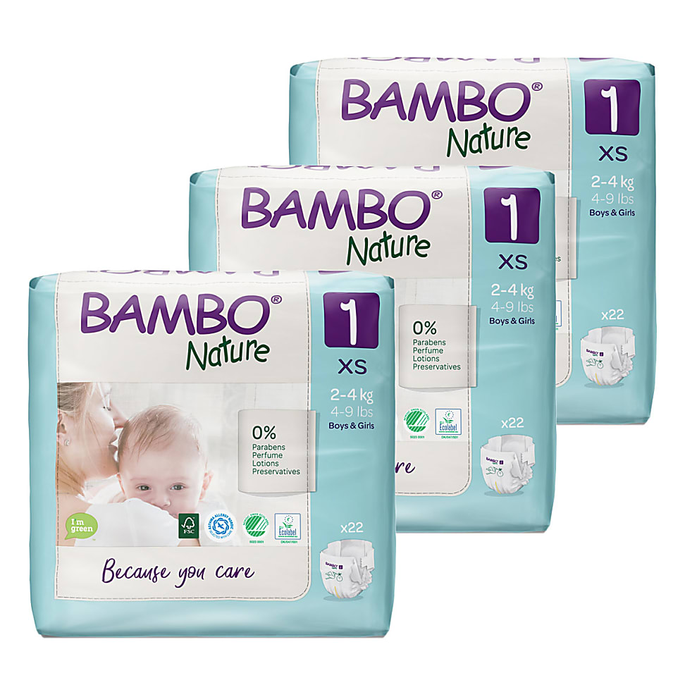 Image of Bambo Nature Luier Maat 1 Voordeelverpakking 66 stuks