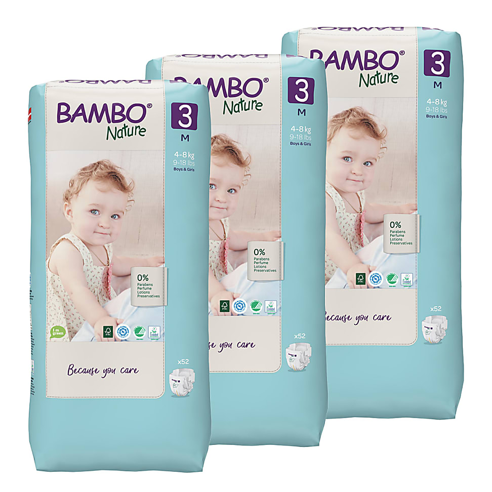 Image of Bambo Nature Luier Maat 3 Voordeelverpakking 156 stuks