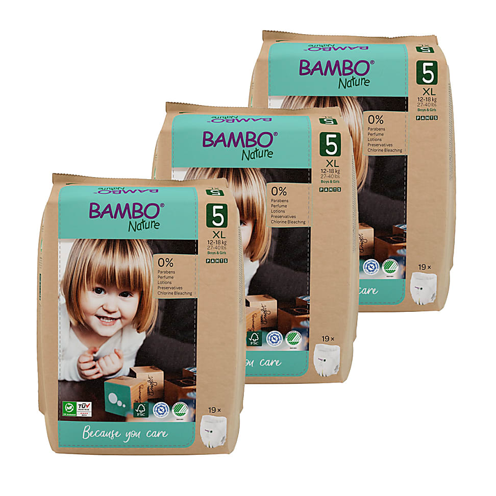 Image of Bambo Nature Trainingbroekjes Maat 5 - Voordeelverpakking 57 stuks