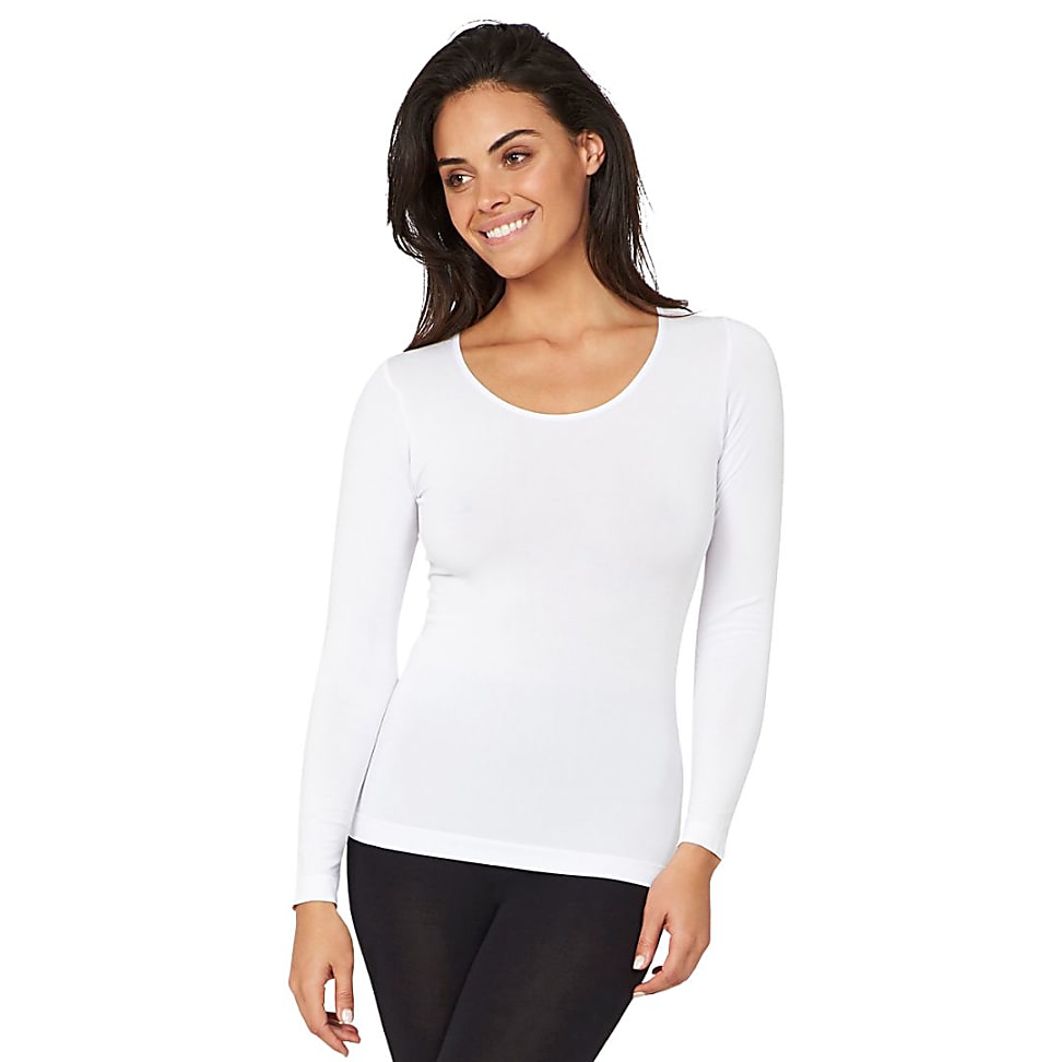 Image of Boody Dames Top Lange Mouw - Wit L