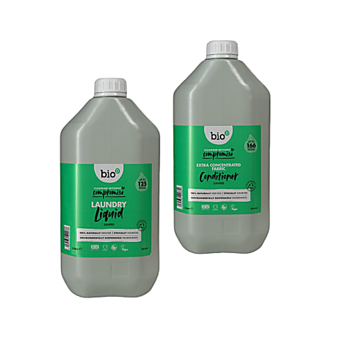 Bio-D Wasverzachter & Wasmiddel Jeneverbes & Zeewier 5L Refill Bundel