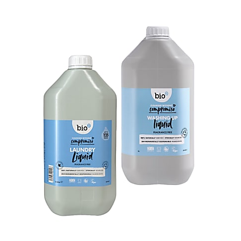 Bio-D Wasmiddel &  Afwasmiddel Geurvrij 5L Refill Bundel