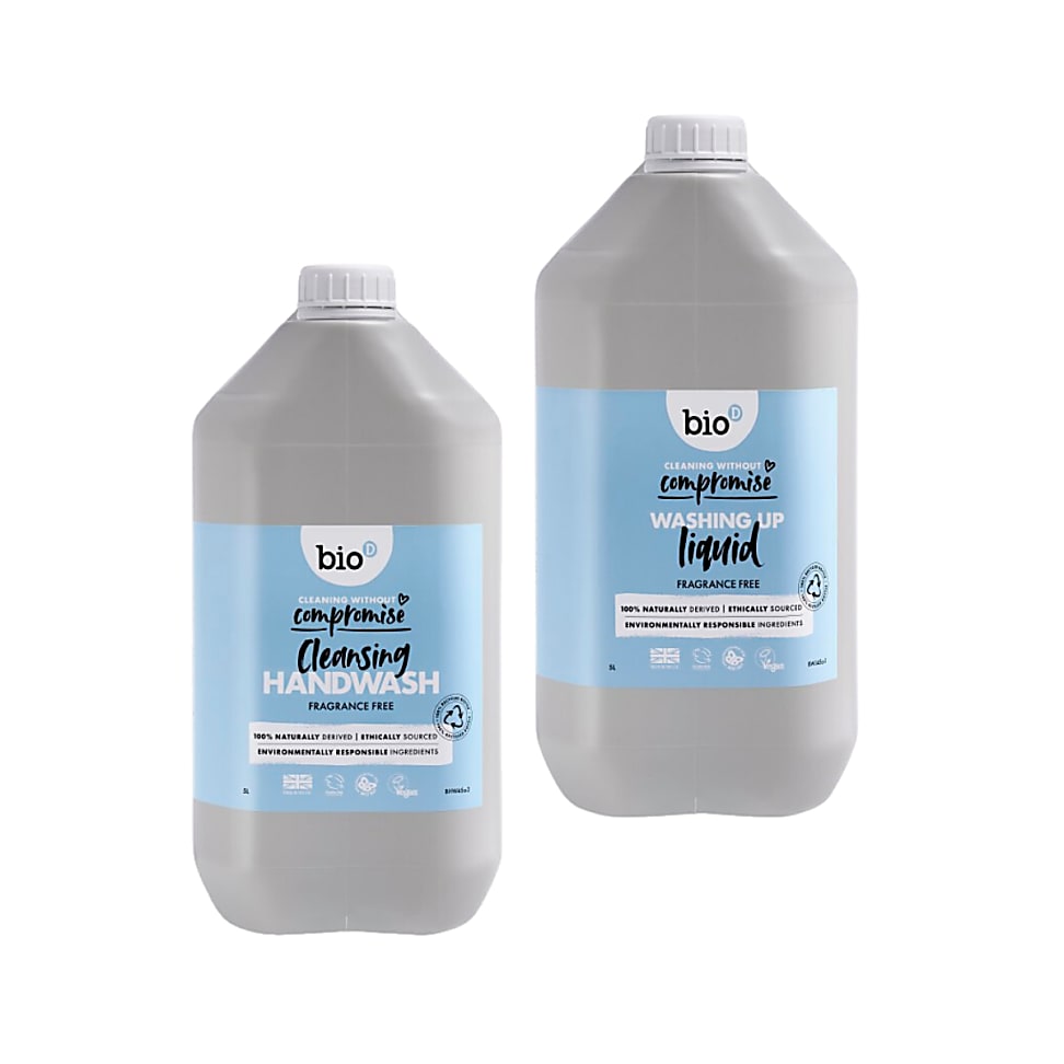 Image of Bio-D Handzeep & Afwasmiddel Geurvrij 5L Refill Bundel