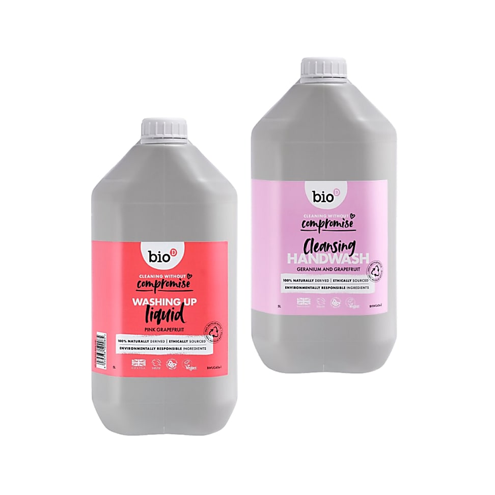 Image of Bio-D Handzeep & Afwasmiddel Roze Grapefruit 5L Refill Bundel