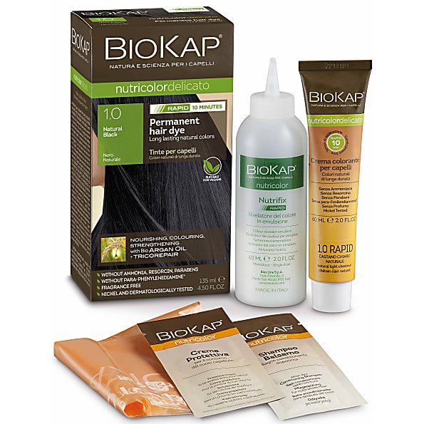 BIOKAP Snelle Haarverf - Natuurlijk Zwart 1.0