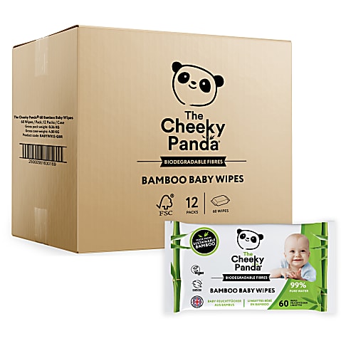 The Cheeky Panda Bamboo Babydoekjes Voordeelverpakking (12 stuks)
