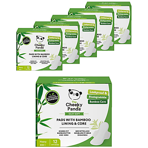 The Cheeky Panda Maandverband met Bamboe Voering & Kern - Heavy (6x12 stuks)