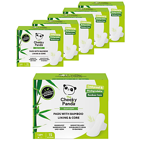 The Cheeky Panda Maandverband met Bamboe Voering & Kern - Light (6x15 stuks)