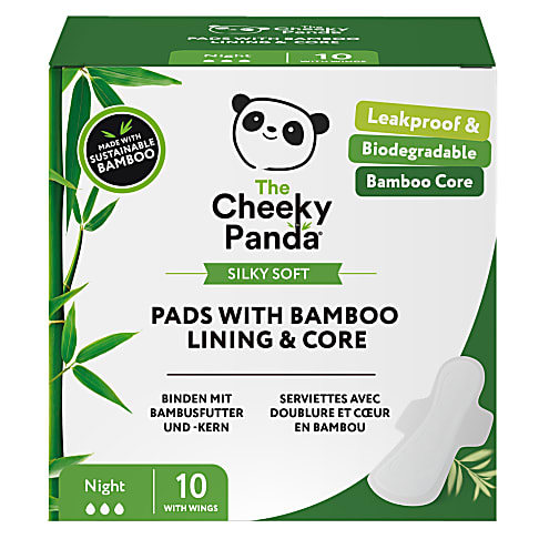 The Cheeky Panda Maandverband met Bamboe Voering & Kern - Nacht (10 stuks)