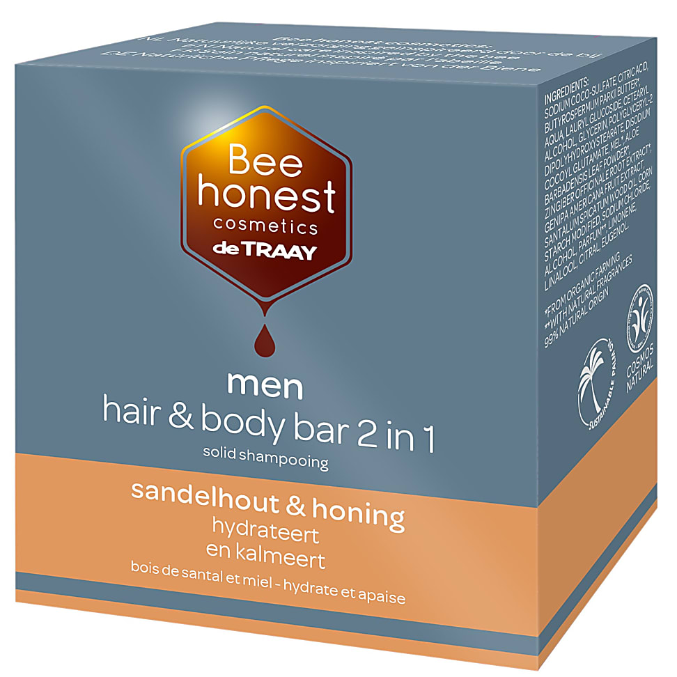 Image of Bee Honest Hair & Body Bar Men Sandelhout & Honing