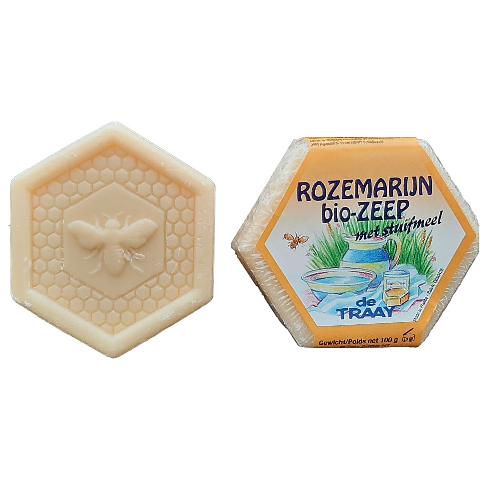 Image of De Traay Bee Honest Zeep Rozemarijn met Stuifmeel - 100GR