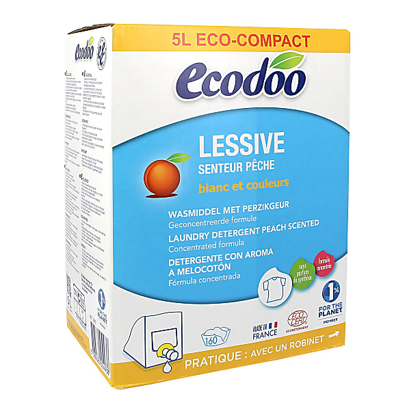 Image of Ecodoo Vloeibaar Wasmiddel Geconcentreerd Perzik 5L Bag In Box 160...