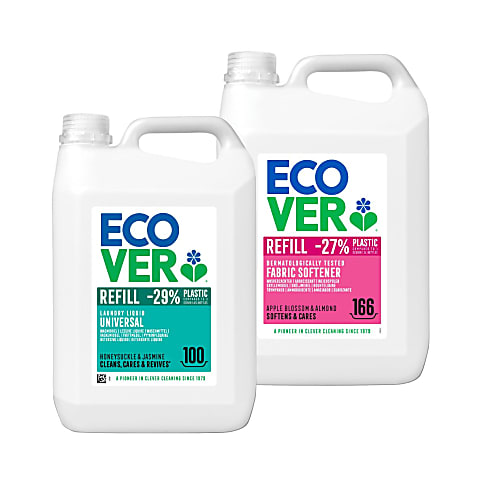 Ecover Wasmiddel & Wasverzachter 5L Refill Bundel