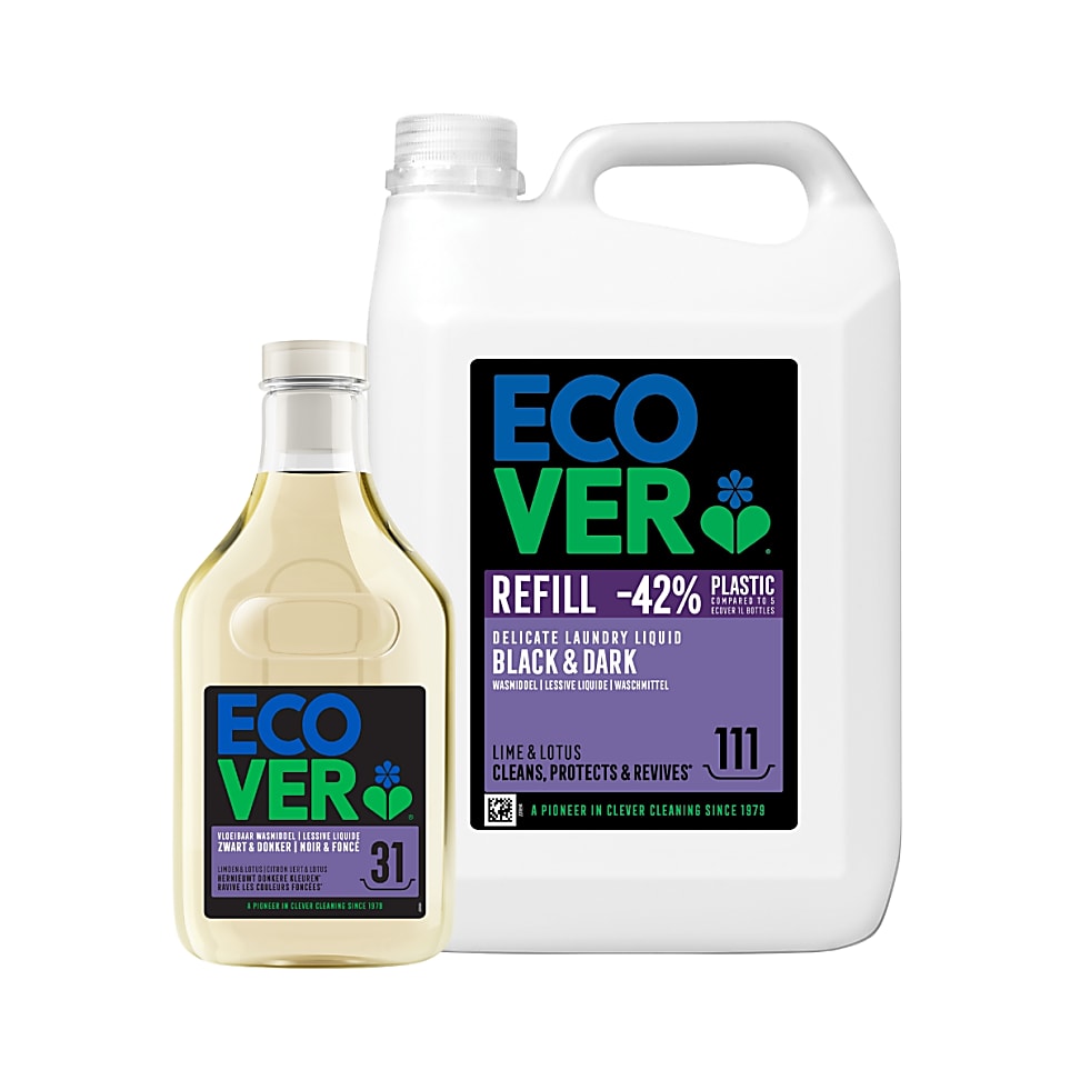 Image of Ecover Vloeibaar Wasmiddel Donkere & Zwarte Was Refill Bundel