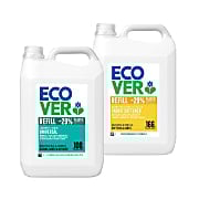 Ecover Wasmiddel Universal & Wasverzachter Gardenia 5L Refill Bundel