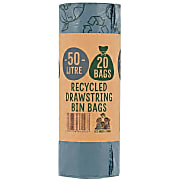 Eco Green Living Gerecyclede Vuilniszak met Trekkoord - 50L
