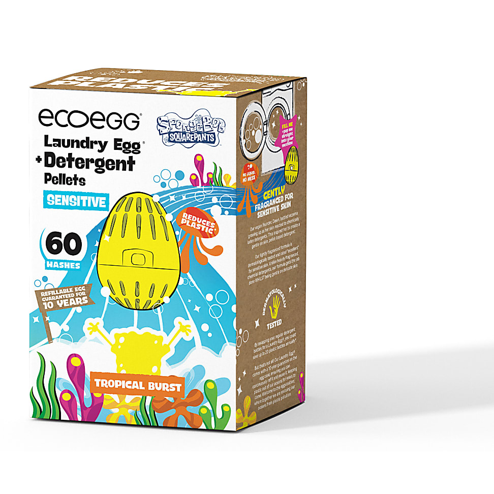 Image of Ecoegg SpongeBob Sensitive Wasbal 60 wasbeurten - Tropical Burst