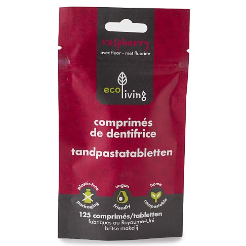 Eco Living Tandpasta Tabletten met Fluor - Framboos