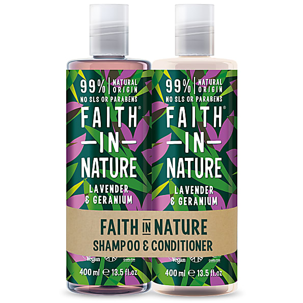 Image of Faith in Nature Lavendel & Geranium 2 in 1 Pack - Shampoo & Conditi...