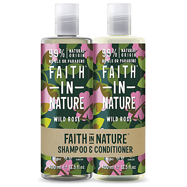 Image of Faith in Nature Wild Rose 2 in 1 Pack - Shampoo & Conditioner