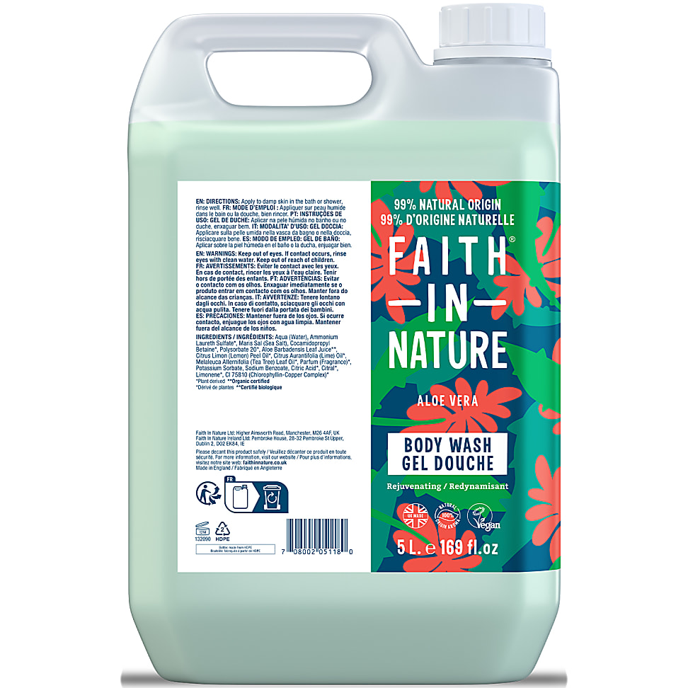 Big Green Smile Faith in Nature Aloe Vera Bad-en Douchegel 5L aanbieding