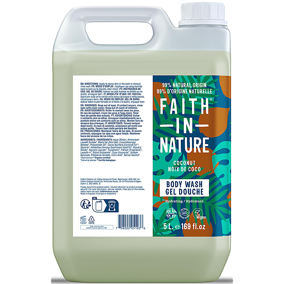 Big Green Smile Faith in Nature Kokosnoot Bad-en Douchegel 5L aanbieding