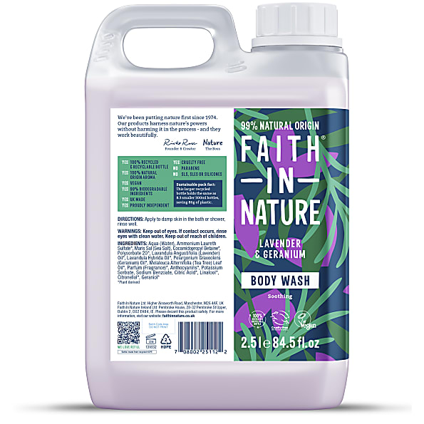 Image of Faith in Nature Lavendel & Geranium Douchegel 2.5L
