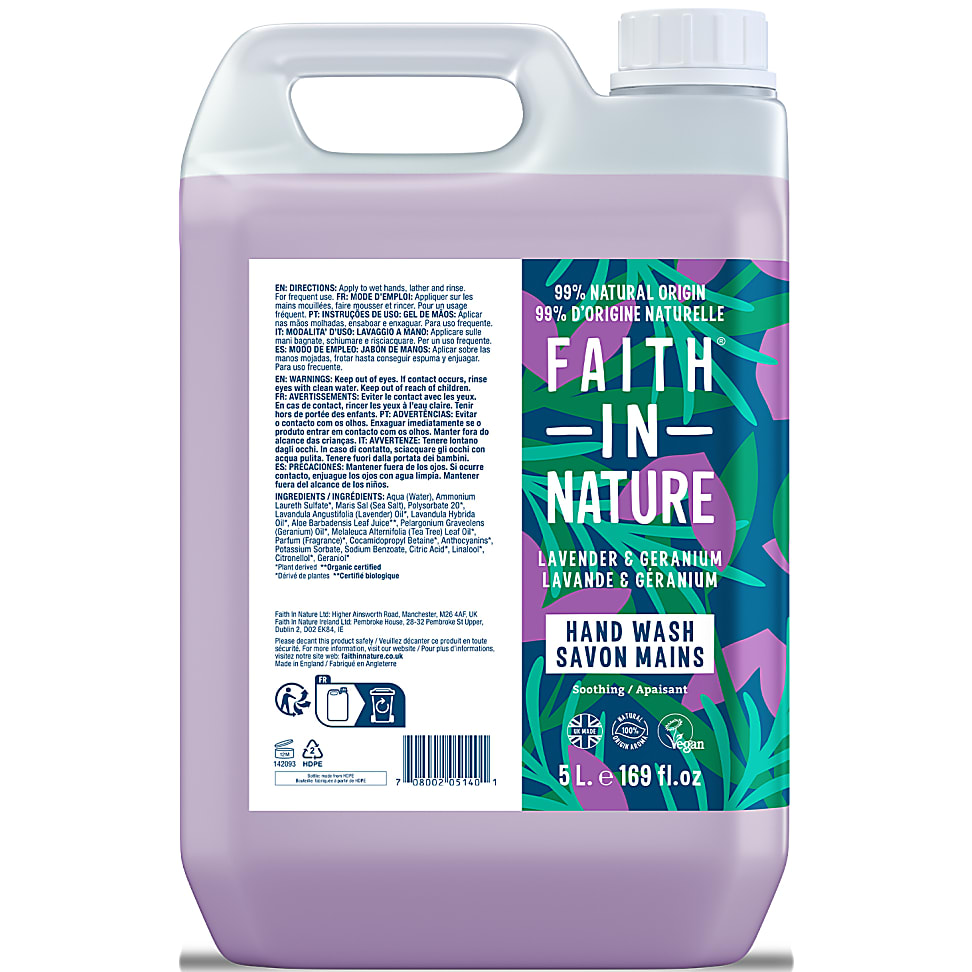 Image of Faith in Nature Handzeep Lavendel & Geranium - 5L