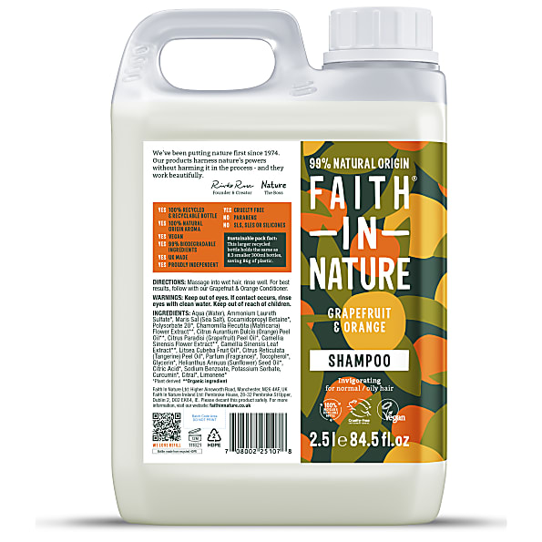 Image of Faith in Nature Grapefruit & Sinaasappel Shampoo 2.5L