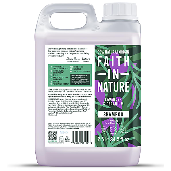 Image of Faith in Nature Lavendel & Geranium Shampoo 2.5L