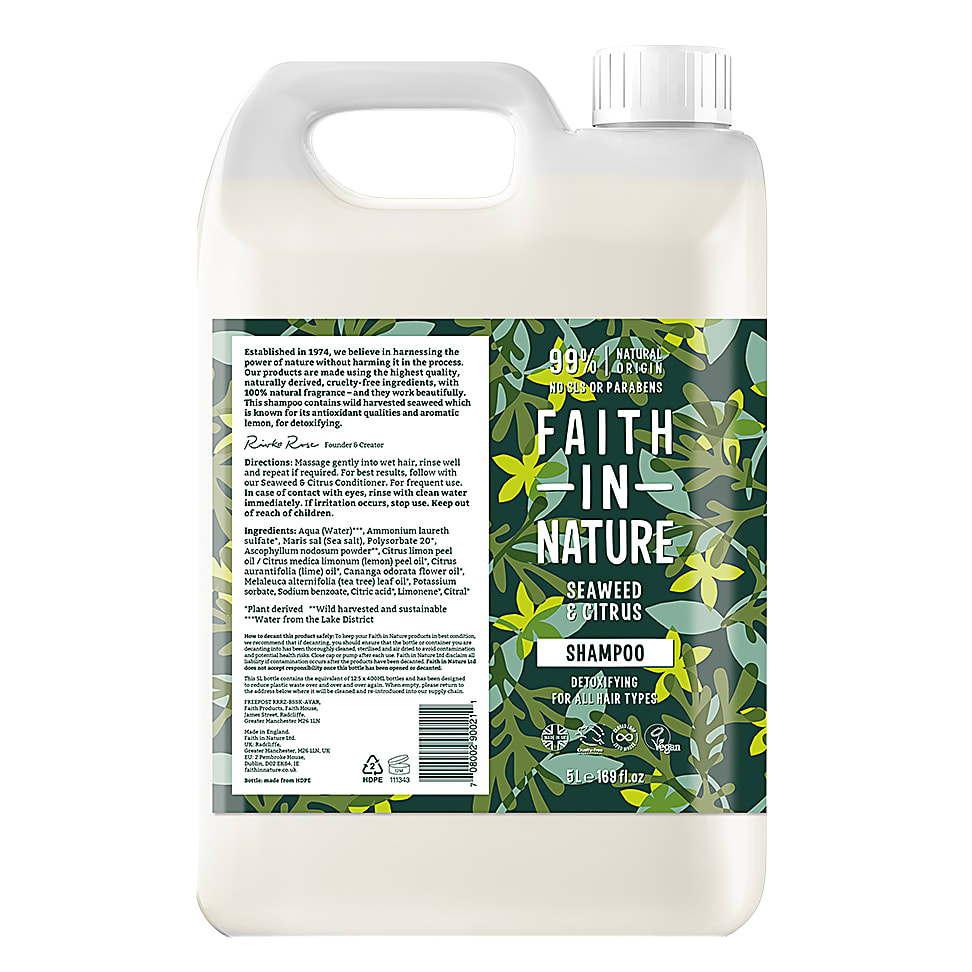 Faith In Nature Zeewier Citrus Shampoo 5L faith in nature kopen in de aanbieding