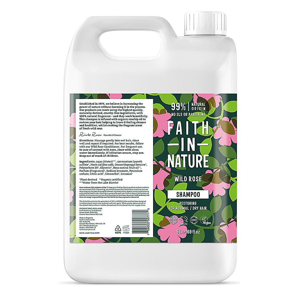 Image of Faith in Nature Shampoo Wilde Rozen - 5L