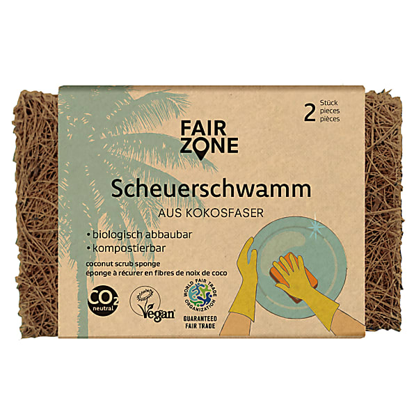 Image of Fair Zone Schuurspons van Kokosnootvezels set van 2