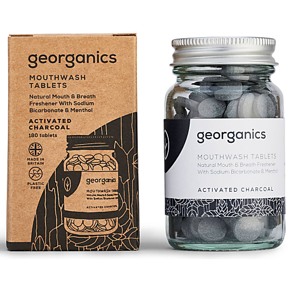 Image of Georganics Mondwater Tabletten - Geactiveerde Houtskool