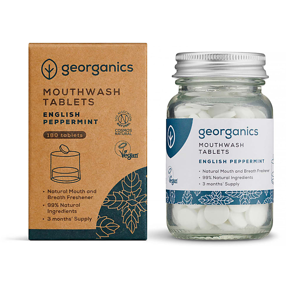 Image of Georganics Mondwater Tabletten - Engelse Pepermunt
